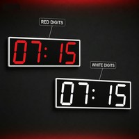 Jam Dinding Digital LED WiFi NTP 6 Inci 4 Digit Layar Merah Putih Dengan PoE GPS Opsional untuk Pabrik Sekolah Kantor