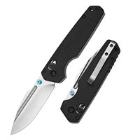 Couteau pliant EDC d'extérieur en acier D2 avec roulement à billes, manche G10, couteau de poche multicolore