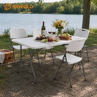 Ensemble de table et de chaises pliantes en plastique, vente en gros, portable, pour fêtes, événements, banquets, traiteur, mobilier commercial extérieur