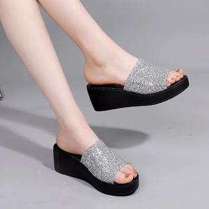 Ladies Summer Spring Autumn Sandals Slippers Wholesale Platform Chunky Wedge Heel Shoes Lighted Cushioning Features for Women - Product Image 4
