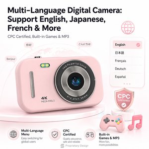 Caméra de vlogging 4K 2K UHD 48MP avec autofocus, écran IPS 2,8 pouces, capteur CMOS 2MP, 17 filtres, enregistreur MP3 800mAh, carte SD 128 Go – Idéale pour débutants et étudiants - Product Image 2