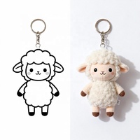 Jouets en peluche doux et écologiques personnalisés, adorable jouet animal en peluche, agneau en peluche, rembourrage en coton PP, porte-clés léger pour sacs, cadeaux de Noël