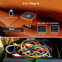 Adaptateur sans fil 2-en-1 pour CarPlay et Android Auto, boîtier métallique, convertit le filaire en sans fil, dongle USB, vente en gros OEM/ODM pour usine