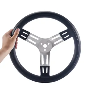 Auto Racing Car 3 Bolts 15inch Smooth Thick Grip Flat Drifting Steering Wheel