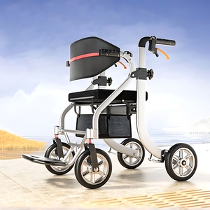 Andador apilado de fractura de ayuda de conducción para ancianos de aleación de aluminio al aire libre para discapacitados carrito de compras multifuncional de cuatro ruedas - Product Image 2