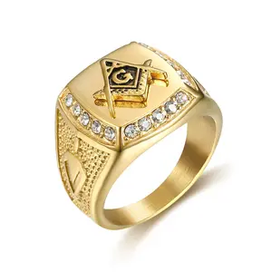 Cincin Pernikahan Unisex, Simbol Masonik Desain Terbaru