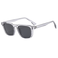 UV400 hommes Vintage lunettes de soleil carré mode lunettes avec gris Transparent cadre PC matériel en gros