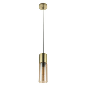 Lampada a sospensione dorata a 1 luce, ideale per la decorazione di interni e ambienti accoglienti. - Product Image 3