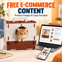 Vente en gros de maison pour chat pliable en feutre, lit portable pour animaux de compagnie, niche confortable pour chat, nid d'intérieur pour chat, OEM ODM personnalisé