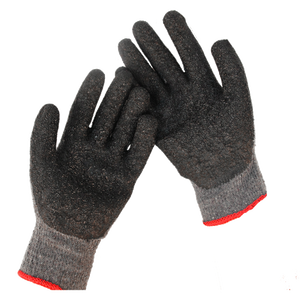 قفازات قطنية مطلية بيد مطاطية لتجاعيد الأعمال البناء مطاطية لتجاعيد الأعمال بقماش يد 10 ج - Product Image 2