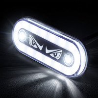 Barre lumineuse LED ovale universelle 5 couleurs (rouge, bleu, vert, ambre, blanc) – Lampe de signalisation d'urgence pour grille de calandre, montage sur pont, camion, SUV, voiture