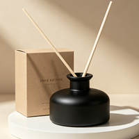Boîte d'emballage personnalisée pour diffuseur d'arômes, flacon en verre noir de 50 ml et 200 ml, flacon diffuseur en verre vide