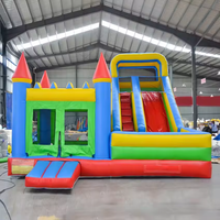 Château rebondissant gonflable de glissière commerciale avec des pulls de glissière