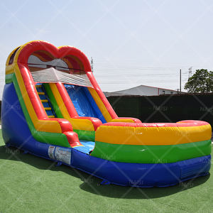 Blow up Water Castle Blue Water Rides Patio trasero Toboganes de agua inflables <span class=keywords><strong>con</strong></span> Splash Pool Kids Summer Slide Jumper Bouncy House - Product Image 3