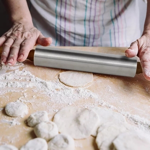 Mattarello antiaderente in acciaio inossidabile manico in legno utensili per la cottura <span class=keywords><strong>Pasta</strong></span> fondente mattarello - Product Image 3