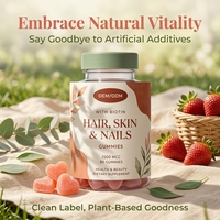 Gummies à la fraise pour cheveux, peau et ongles avec biotine et vitamines, complément alimentaire de beauté, formule personnalisée sous marque privée OEM/ODM