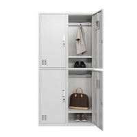 Armoire de rangement industrielle en acier |   Meuble de rangement métallique autoportant robuste avec tringle de suspension pour appartement, chambre ou salle de sport