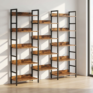 Estantería Industrial de 5 Niveles con Separadores, Estantería de Exhibición Triple Ancha, Estantería de Almacenamiento con Marco Metálico Resistente para Venta al por Mayor - Product Image 1