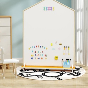 <span class=keywords><strong>Pizarra</strong></span> Educativa para Dibujar en Casa, Marco de Madera Maciza de Teca, <span class=keywords><strong>Pizarra</strong></span> Blanca y Negra, Juguete para Niños - Product Image 3