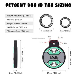 <span class=keywords><strong>Mini</strong></span> étiquette personnalisée en silicone pour animaux de compagnie pour chiens chats mode style animal motif dentelle décoration sculptée au laser QR cordon collier personnalisé - Product Image 3