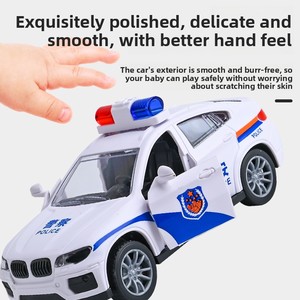 Coche de Policía de Juguete con Inercia para Niños, Modelo a Escala 1:5, Resistente a Caídas, con Puertas que se Abren - Product Image 4