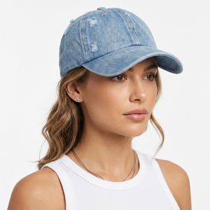 Wholesale Classic Summer Unisex Denim <b>Baseball</b> <b>Cap</b> Fashionable Sun Protection Sports <b>Cap</b> for <b>Men</b> and Women - Product Image 4