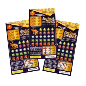 Imágenes personalizadas Patrón de dibujos animados Tarjeta para rascar Un boleto de material de papel para rascar de lotería ganador