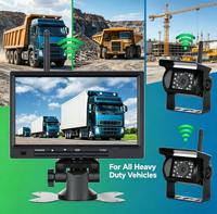 Sistema de Cámara Inalámbrica Impermeable IP68 para Camiones, Monitor de 7 Pulgadas con Visión Nocturna IR de 720P para Semirremolques y Camiones Pesados