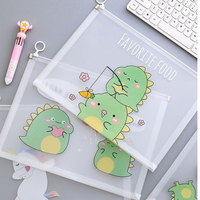 Porte-documents A4 pour filles, pour documents, kawaii, fournitures scolaires mignonnes, sac de rangement en PP avec fermeture éclair