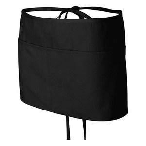 Y242 tùy chỉnh in nhà hàng nhà bếp Tạp dề đen phục vụ bàn bồi bàn máy chủ eo ngắn tạp dề với 3 túi nửa tạp dề - Product Image 4