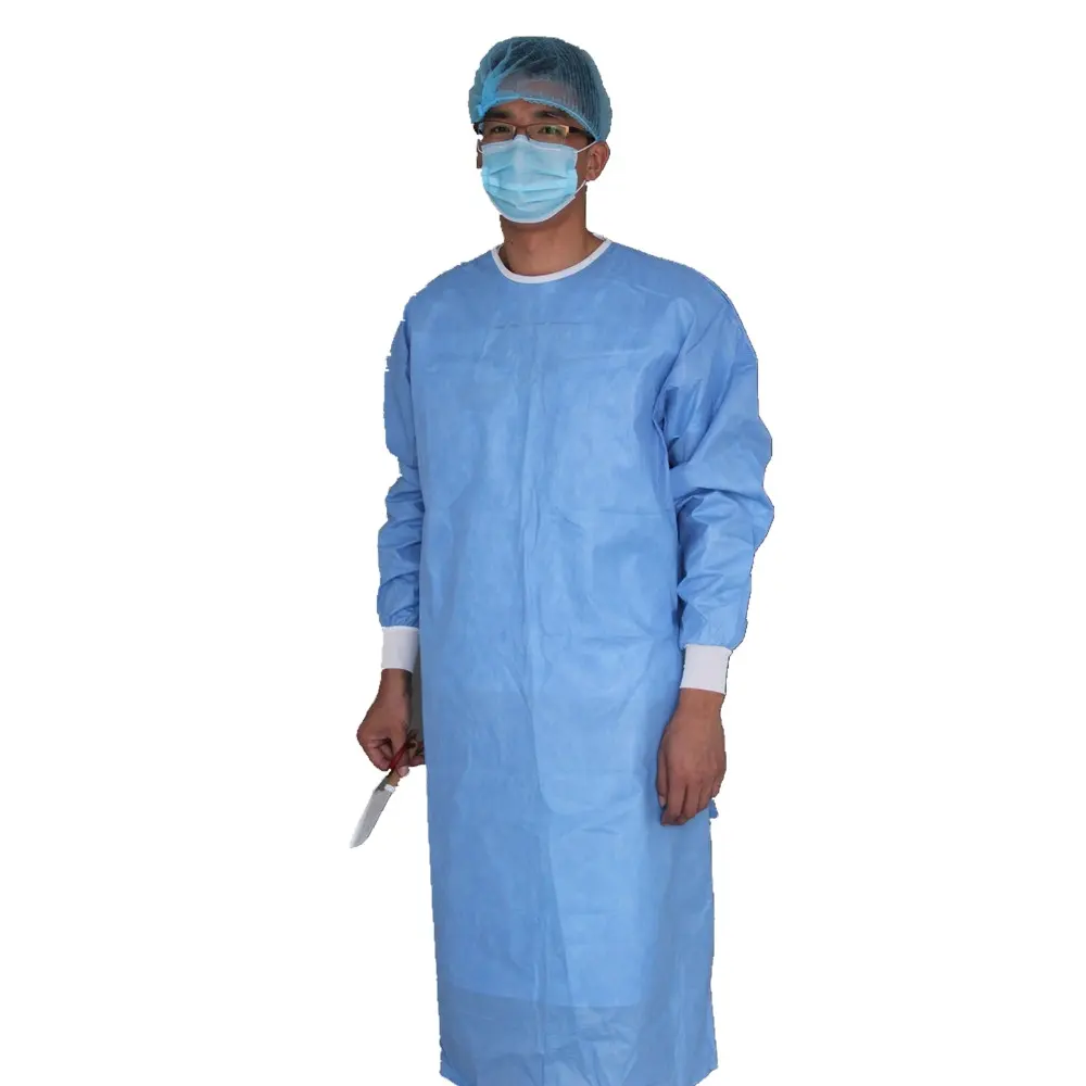 قماش غير منسوج للاستعمال مرة واحدة SMS / SMMS / SSMMS لربطك طبي ESO AS + AR ثوب الجراحة للطبيب