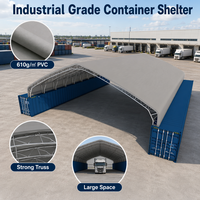 Dôme de conteneur robuste 60x40 pieds à double treillis, structure de type hangar pour abri de toit de conteneur de stockage industriel et chapiteau en tissu