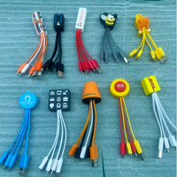 Cable de Carga Rápida 3 en 1 con Etiqueta de Nombre Personalizada y Logotipo, Llavero con Cargador USB Multipuerto para Computadora e Impresora