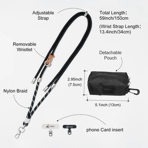 Cordón para Celular Tres en Uno, Correa Ajustable para Llevar Cruzado, Bolsa de Poliéster, Resistente al Agua, para Tarjetas de Identificación - Product Image 2