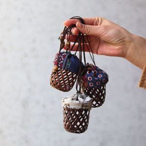 July 7th Handmade <b>Bamboo</b> Woven Tea Pouch Round 1-3L Traditional Style Portable Travel Tea Storage Bag - Product Image 2