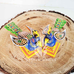El perfecto par de pavo rey de madera de Bazzar, decoración Art Deco para el hogar, regalo - Product Image 6