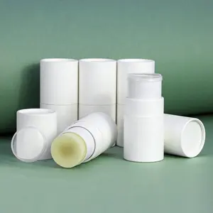 Profumo per il corpo cilindro di cartone forma ovale imballaggio balsamo per le labbra contenitori per bastoncini twist up tubo di carta confezione scatola di profumo solido