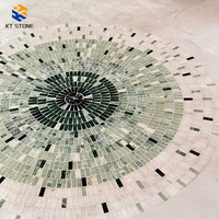 KT STONE Mosaïque en marbre artisanale, peinture artistique, décoration murale élégante pour la maison ou le bureau, design artistique unique