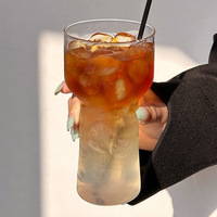 Verre à boisson froide en borosilicate transparent, design moderne, sans poignée, pour jus et boissons glacées, style bar américain, pour la maison, collection Creative Ins.