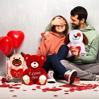 Valentijn Beer Hond Pluche Knuffel Dier Cadeau 10 Inch Schattig Hart Met Super Zachte Pp Katoen Stress Reliëf Speelgoed Valentijnsdag
