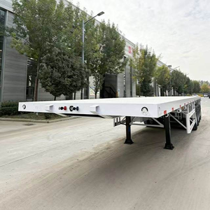 Remorques semi-remorques porte-conteneurs à plateau plat neuves et d'<span class=keywords><strong>occasion</strong></span>, 40 pieds, 2, <span class=keywords><strong>3</strong></span> ou 4 essieux, pour transport maritime - Product Image 1