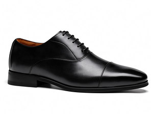 Chaussures habillées Oxford pour hommes à bout pointu en cuir véritable à lacets, idéales pour les occasions formelles, les mariages et le bureau, style classique et sobre - Product Image 2