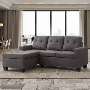 Sofá modular tapizado de lujo moderno, convertible en un sofá en forma de L de 2 plazas, con reclinable y tela cómoda, adecuado para - Product Image 4