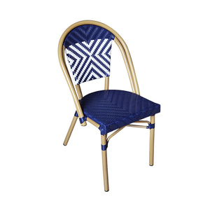 Moderno Parisino Bistro Aluminio Rattan Brazo Silla para uso en interiores al aire libre Precio barato Comedor Hotel Villa Muebles para restaurantes - Product Image 4