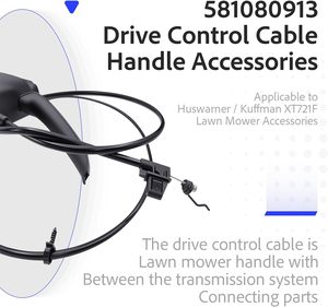 Cable de Control de Accionamiento 581080913 para Cortacésped Rotatorio a Gasolina Craftsman XT721F, Ancho de Corte de 25 Pulgadas, Altura Máxima de Corte de 4.5 Pulgadas, 40 mm - Product Image 2