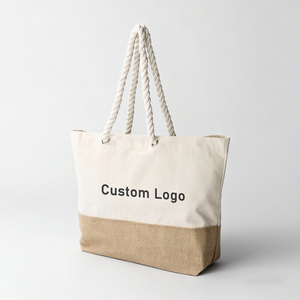 Custom Logo <strong>Printed</strong> Personalised Oversize White Canvas Beach <strong>Tote</strong> <strong>Bag</strong> Natural Color Rope Handle Large Beach <strong>Tote</strong> <strong>Bag</strong> - Product Image 6