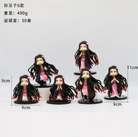 Ensemble de figurines d'action Demon Slayer au design de dessin animé adorable, accessoires en gros, jouets en 3D, figurines d'action, ornement de voiture, cadeaux pour enfants