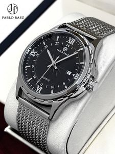Reloj de pulsera de malla de acero para hombre, moderno, resistente al agua, de acero fino, reloj de cuarzo para negocios - Product Image 3