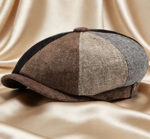 Casquette Gavroche et <span class=keywords><strong>Béret</strong></span> pour Hommes et Femmes, en Coton et Lin, Unis ou Imprimés, Style Artiste <span class=keywords><strong>Français</strong></span>, Casquette Plate, <span class=keywords><strong>Béret</strong></span> Gatsby, pour Fêtes et Tenues Décontractées, Vente en Gros - Product Image 3