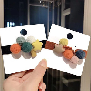 Coréen mignon étoile élastique cheveux tête cravates Simple couleur boule cheveux chouchous haute Stretch queue de cheval cheveux cordes accessoires - Product Image 4